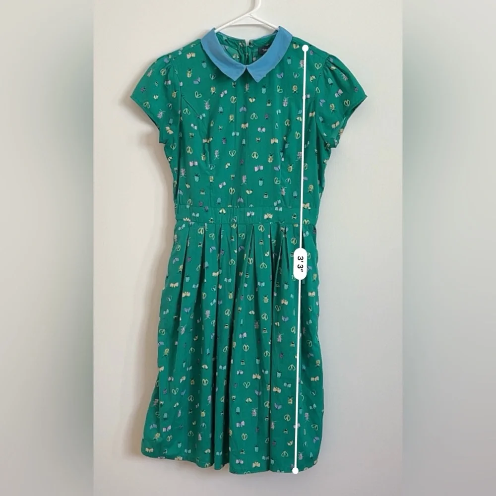 ModCloth Original Take Bug Insect Print Collared Dress | Size M - Picture 10 of 10